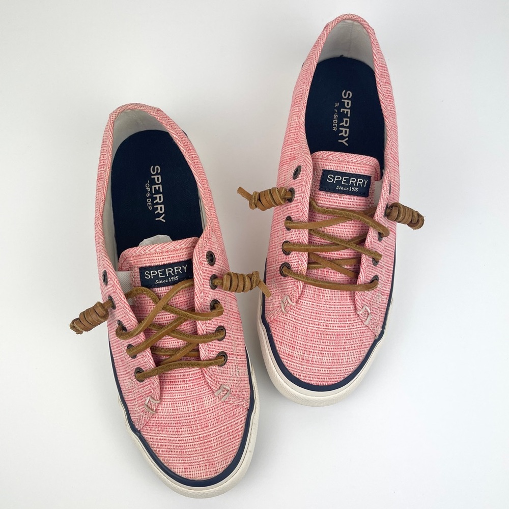 Women’s Sperry Topsider Shoes Coral Seacoast Crosshatch Sneaker 6.5